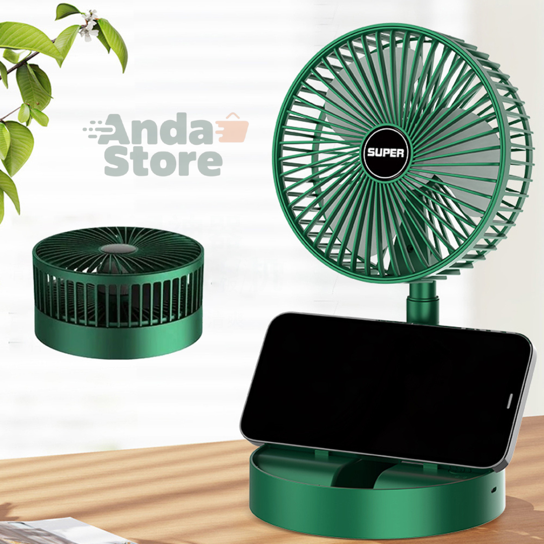 Ventilador con Soporte Para Celular con carga USB y movimiento 180º.