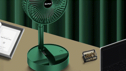 Ventilador con Soporte Para Celular con carga USB y movimiento 180º.